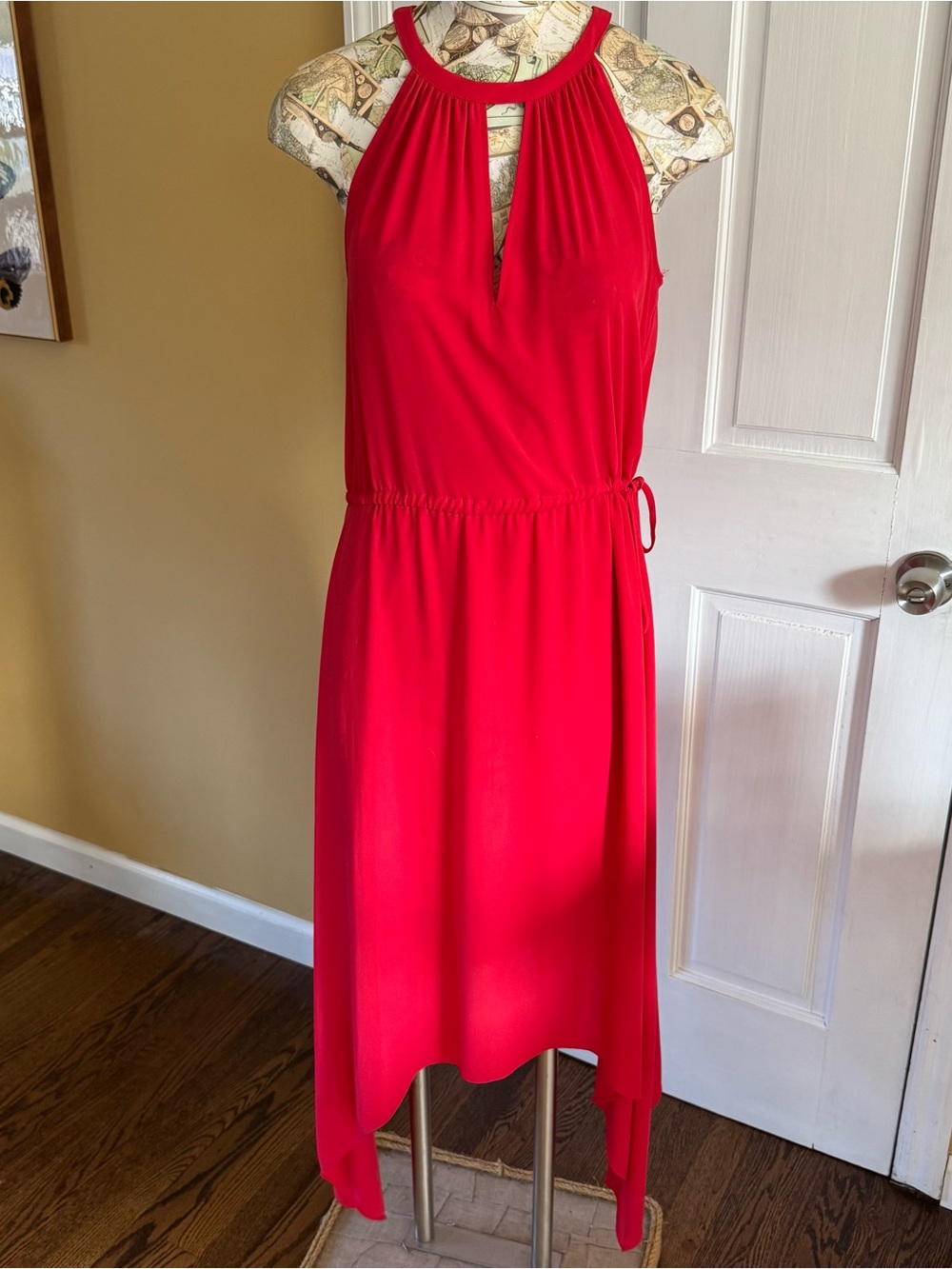 BCBGMaxAzria Y2K Cherry Red Halter Dress Small